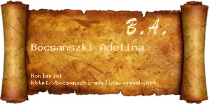 Bocsanszki Adelina névjegykártya